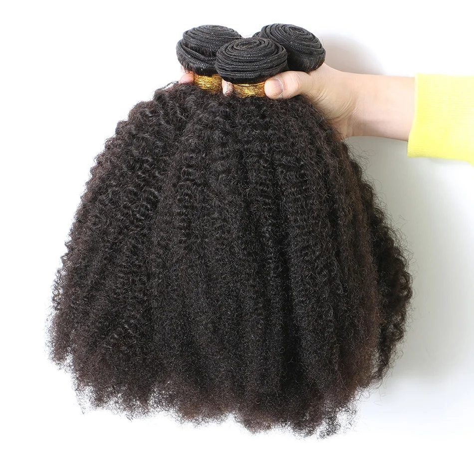 cuticle aligned hair 4B 4C afro kinky curly human hair weaving for black women raw virgin hair bundles free shipping