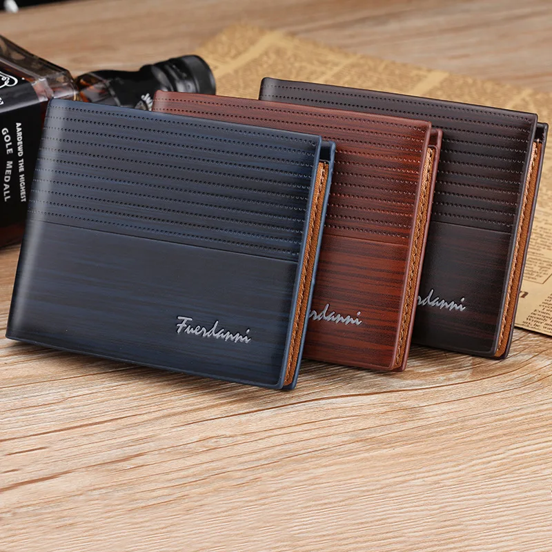 Factory Direct Sale Fuerdanni Mens Pu Leather Wallets Business Slim Multi-Card Holder Purse Wallet For Travel