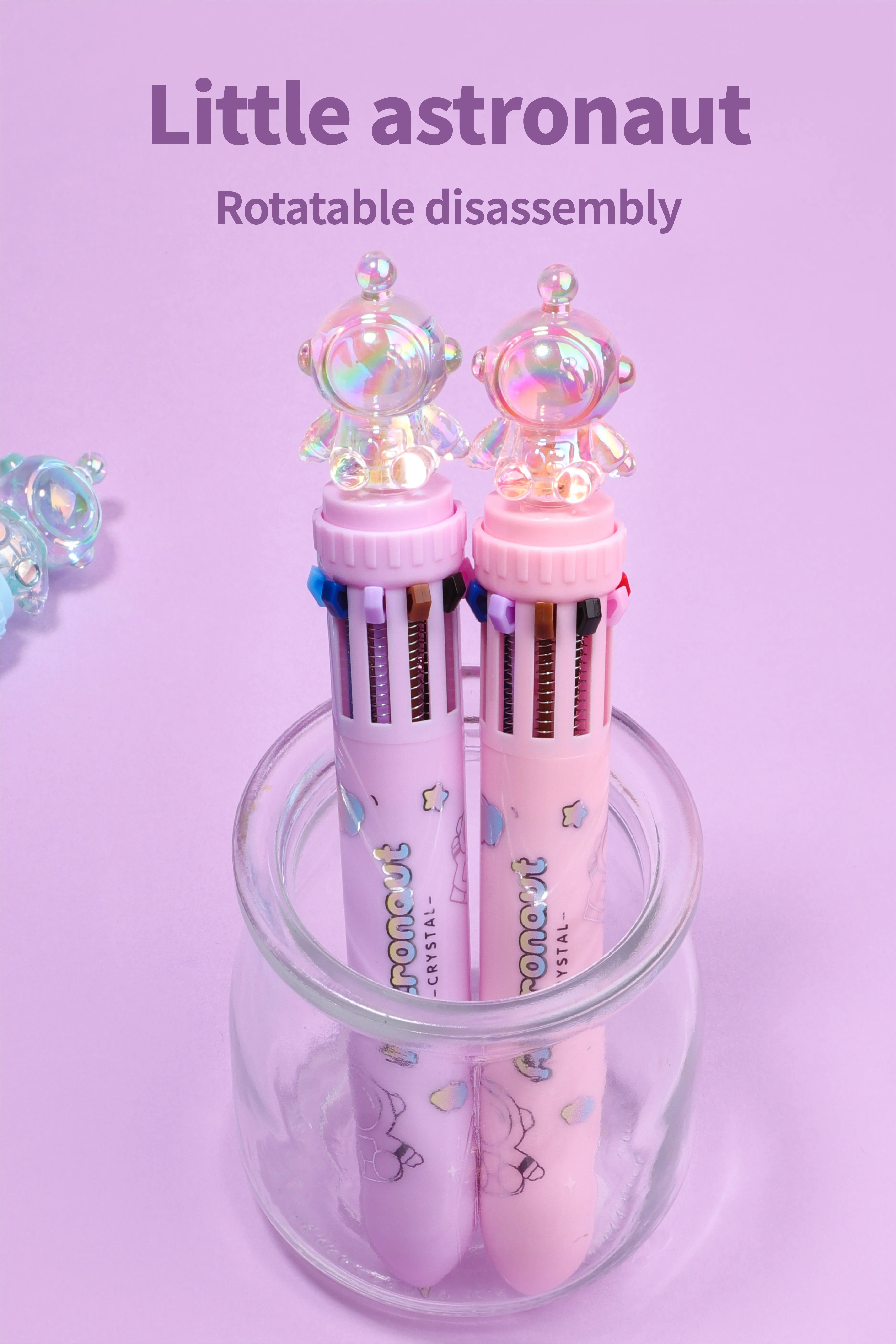 Multi-color cartoon pens retractable 10 color multi-function cute  pens  creative cute utiles escolares