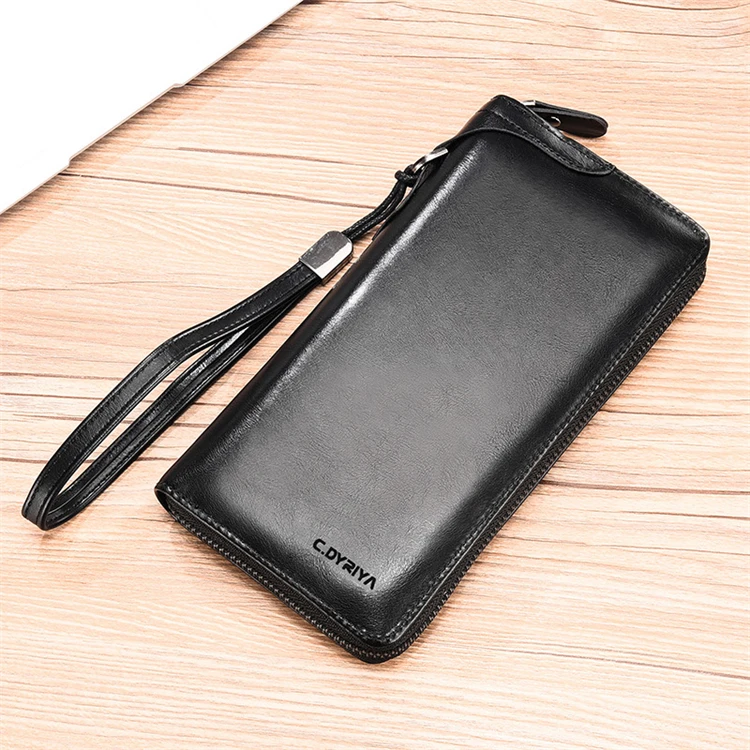 2024 brand name private label multi function large zipper atm card slim long mens wallet with logo