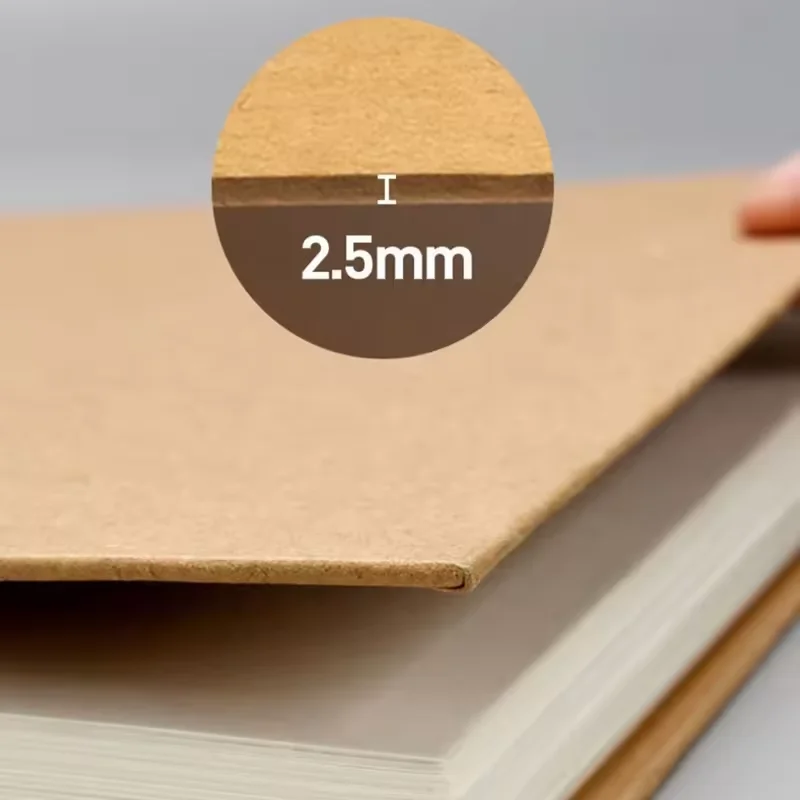 60 Sheets 160gsm Thicken Paper Hardcover Sketchbook OEM ODM Portable A3 A4 A5 Brown Wire Bound Kraft Sketchbooks