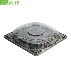 Black Compartments Food Packaging Container Party  Plastic Tray Large
