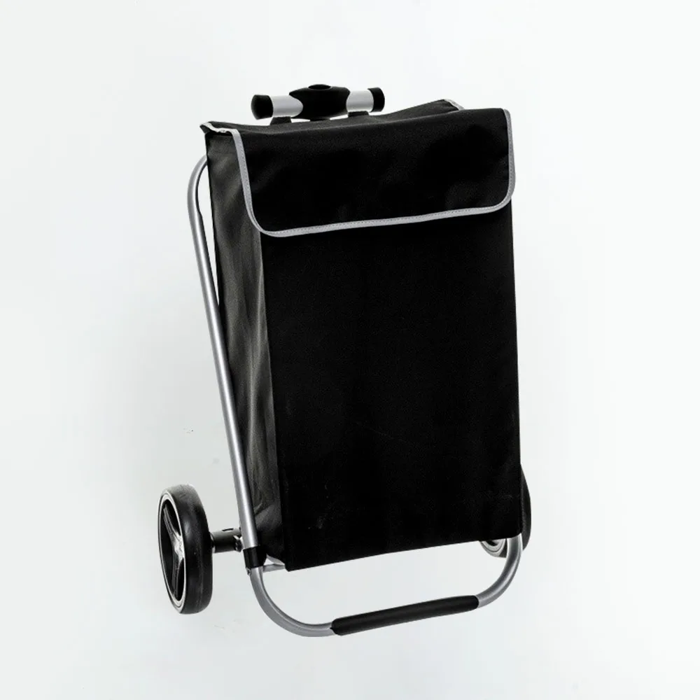 New Fashion Light  wheeled detachable folding retractable Aluminium supermarket collapsible wheeled shopping trolley bag
