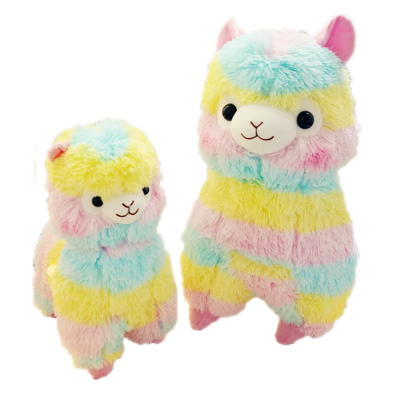 Colorful standing plush alpaca toys stuffed animals toy early learning children plush