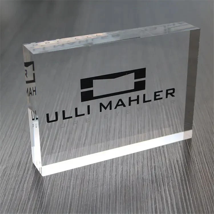 Custom Wholesale Clear Solid Acrylic Logo Brand Block Printing Acrylic Logo Brand Sign Display
