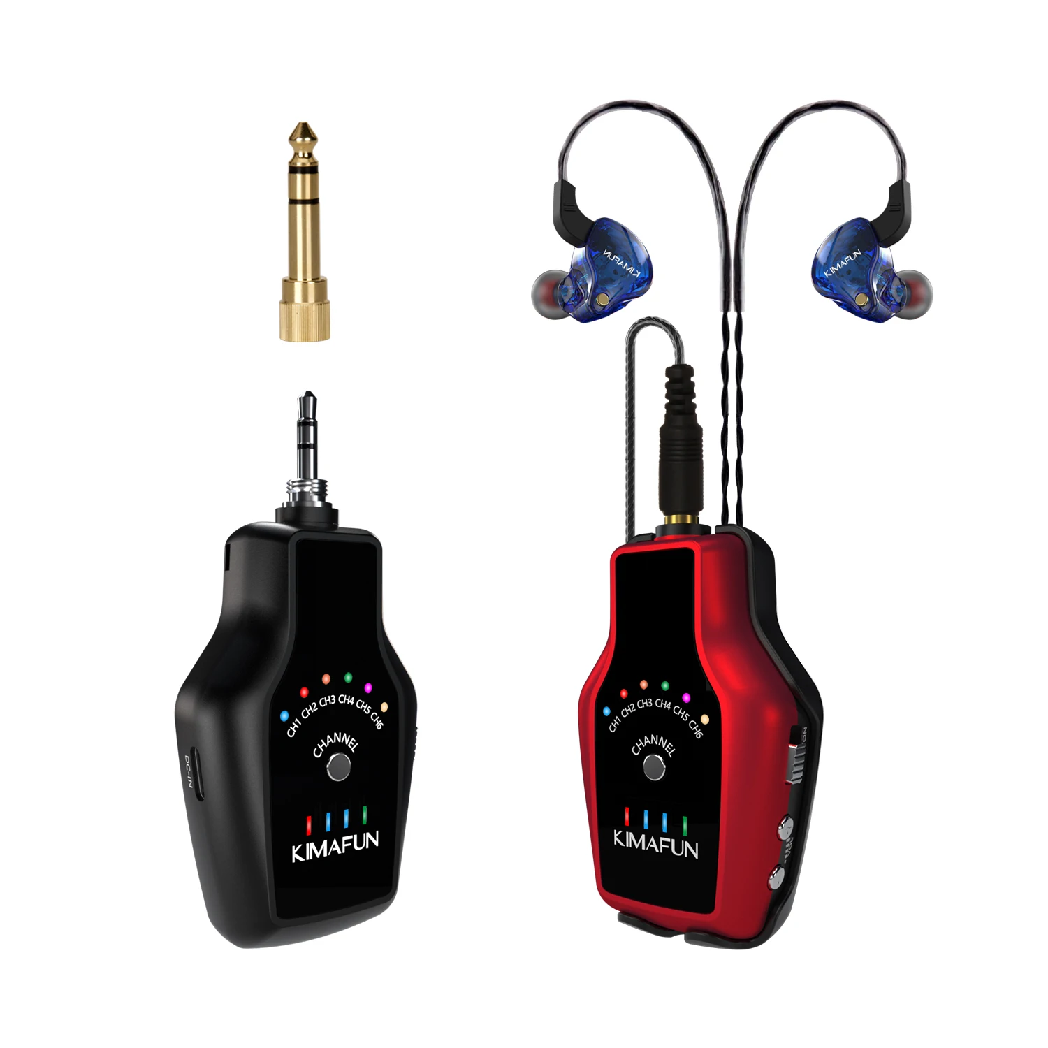 Портативные наушники KIMAFUN, беспроводная система внутриканального монитора для выступлений на сцене, гитарный усилитель басов, динамики, диапазон Live