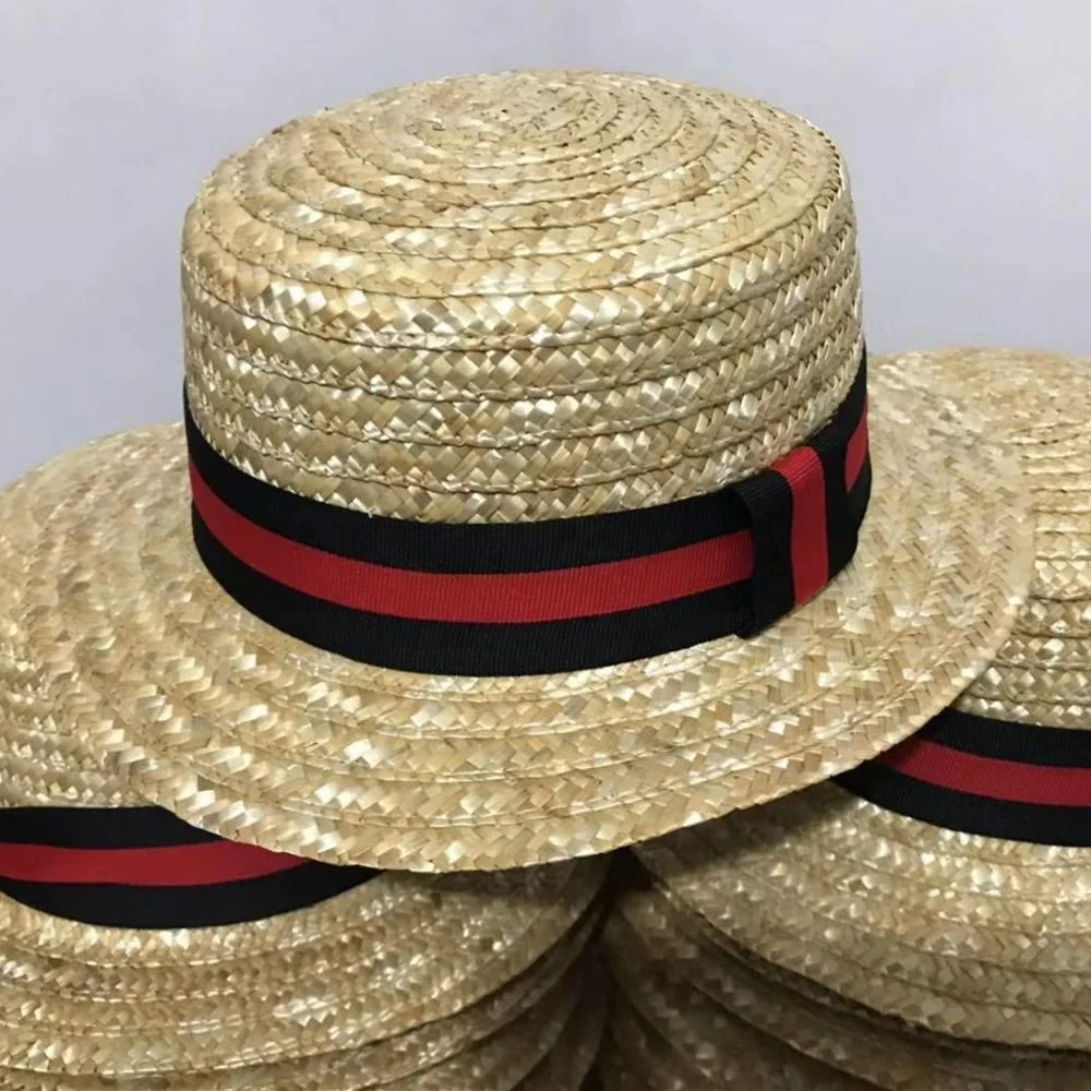 Custom Design Decoration Summer Straw Boater Hat For Men Women