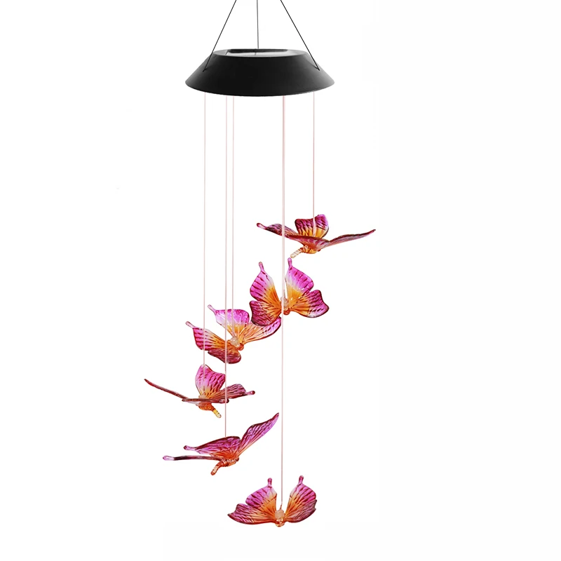 Aulaygo Wind Chime Solar Chimes Multi Powered Mobile Waterproof Automatic Light Sensor Outdoor Decor