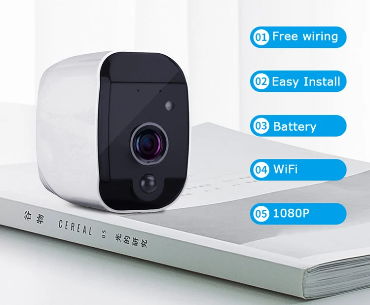 
remote WIFI wireless smart wiring-free battery camera 1080P video intercom tuya cctv camera 