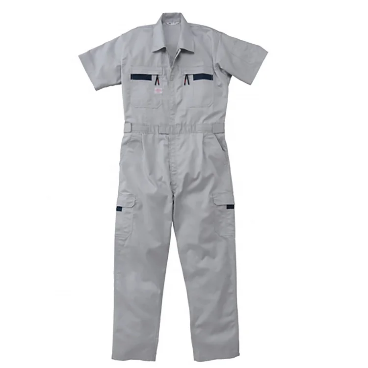 Cheap Price Men Khaki Boiler Suits Heavy Duty Mechanical Engineering Uniform Multi Pockets Short Mechanic Overall uniforms