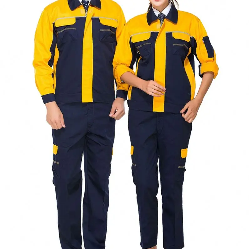 Stylish Two Colors Safety Workwear Man Clothes Work Place Electrician Workwear Uniform For Staff
