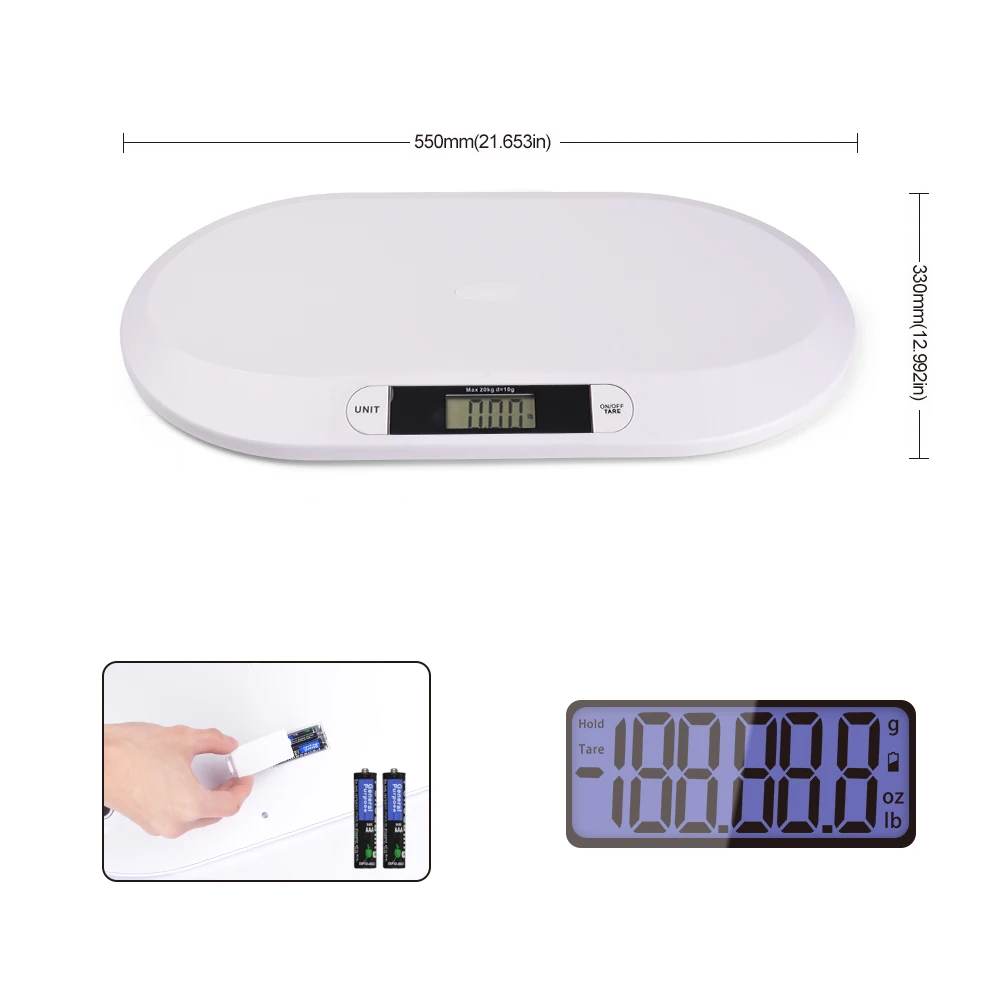 Household Small Animal Kitten Puppy Scale Electronic Pet Scale Digital Toddler Baby Child Weighting Scale with Height Measuring