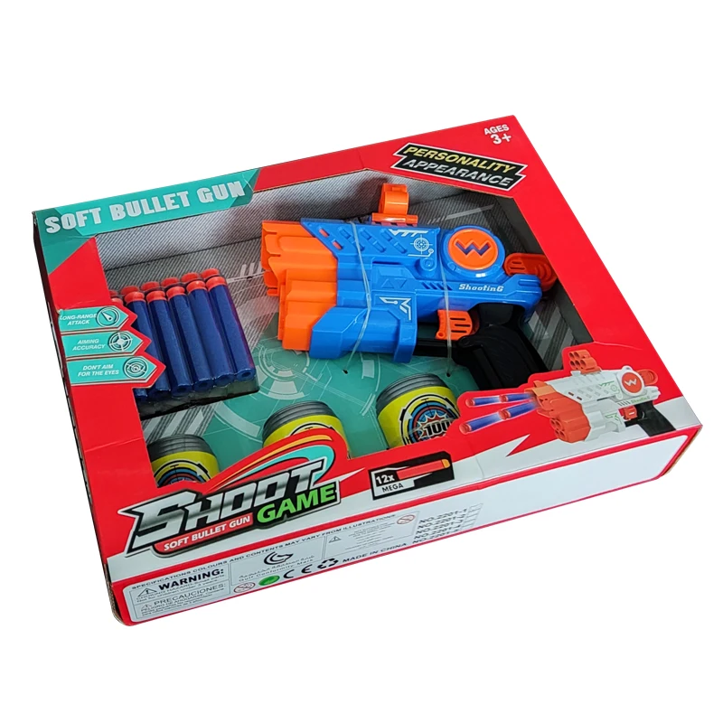 Hot selling Kids Play Toy Safe Soft Bullet Gun Toy Plastic Cartoon Shooting Game for children