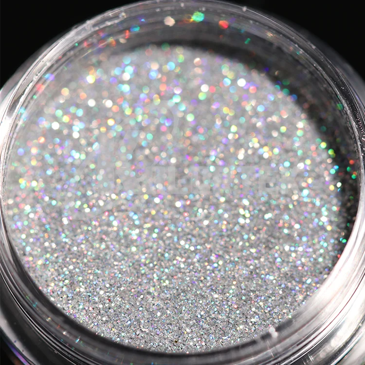 Custom Logo Iridescent Pigment Powder Silver Gold Holographic Laser Pigment for Nail Polish Security Printing