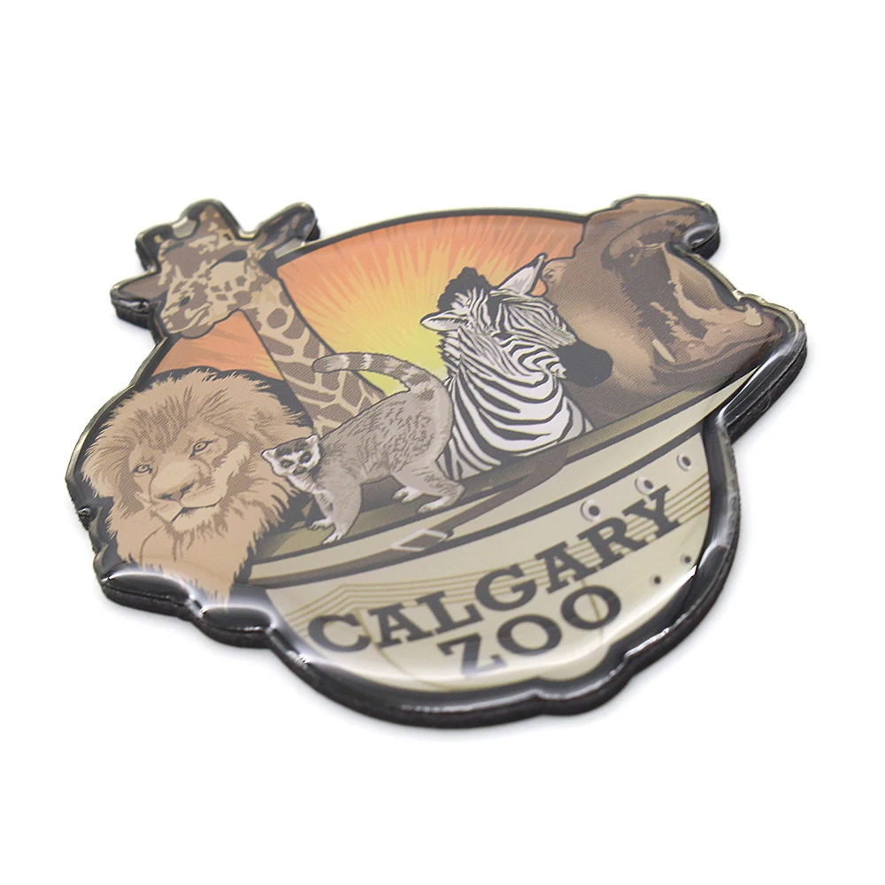 Epoxy Zoo Lion Giraffe Zebra Cartoon Fridge Magnets Customised Logo Promotion Event Souvenir