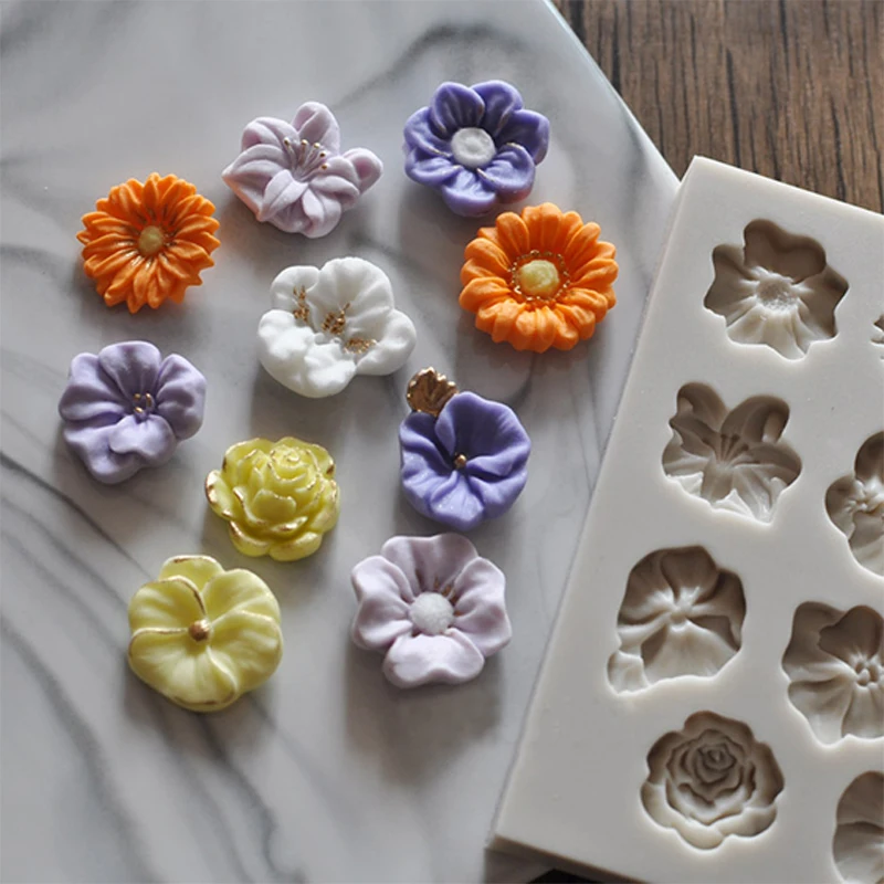 Sunflower Rose Flower Silicone Mold Cake DIY Decoration Chocolate Candy Craft Polymer Clay Tool Resin Molds for Jewelry