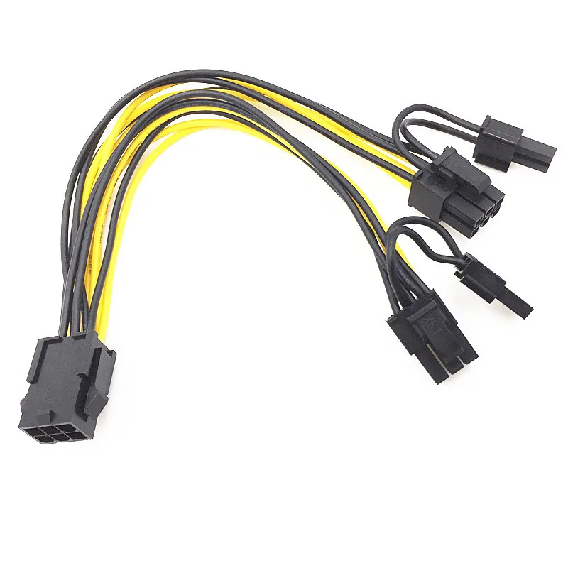 CPU 6 Pin To 8 pin Graphics Video Card PCI Express Power Splitter Cable 6Pin Female Double 8Pin Male