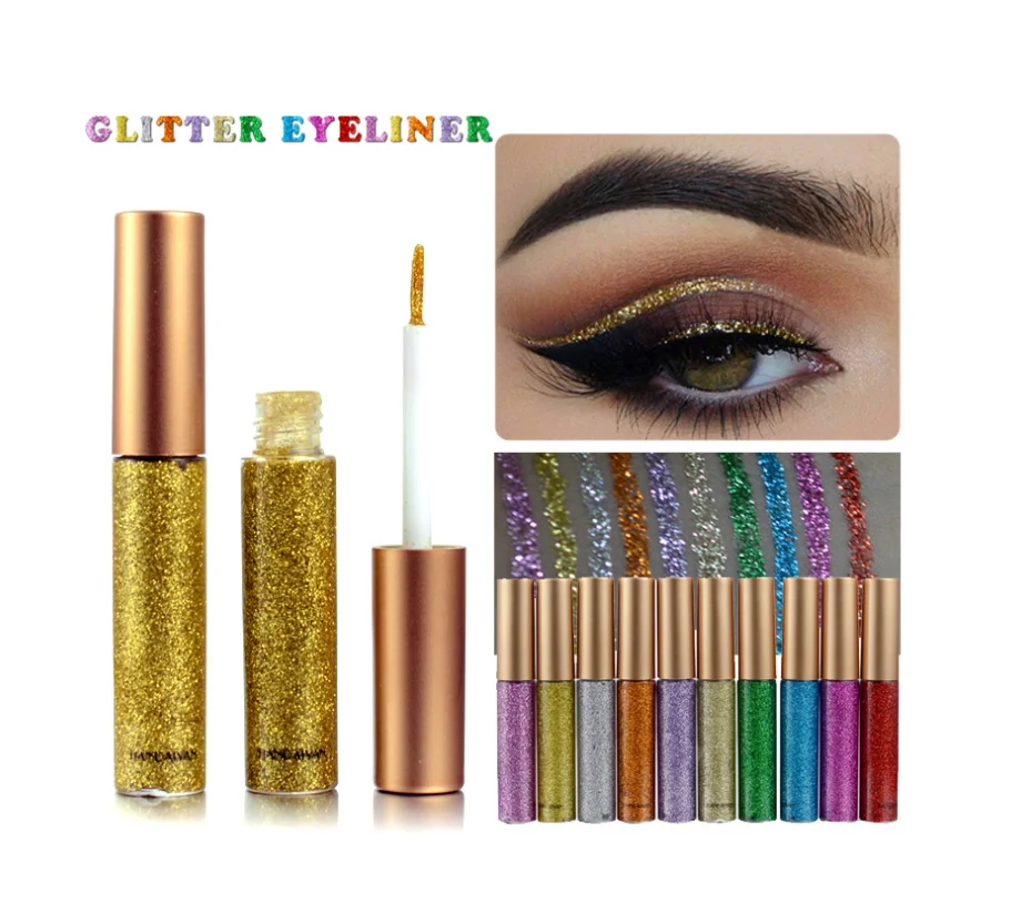 HANDAIYAN multichrome eyeshadow liquid Nightclub Performance Makeup Dazzling Glitter Sequins Explosion Flash Eyeshadow Liquid