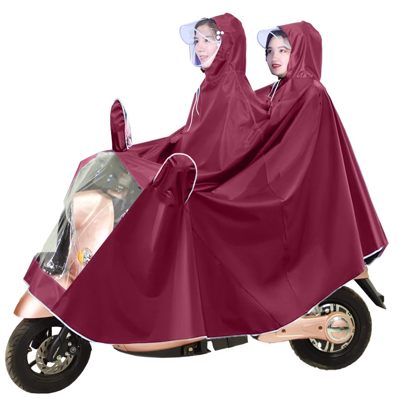 Hot Seller FactoryCustom Two-person Electric Vehicle Raincoat MotorcyclePoncho Ebike Scooter Hooded Rainsuit WaterproofRainCover