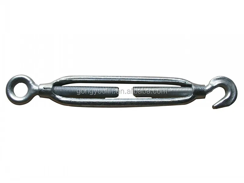 Heavy Duty Drop Forged U.S Type  Turnbuckle Stainless Steel Open Body Forged Wire Rope Turnbuckle Eye-Hook