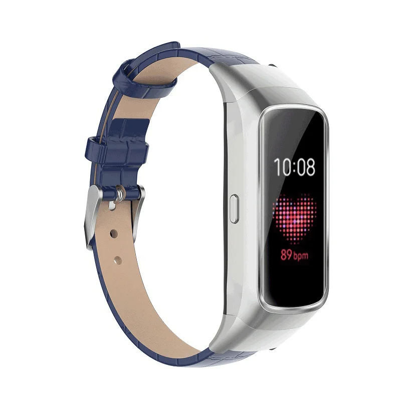 Qiman For Samsung Galaxy fit SM-R370 Genuine Leather Strap Band Sport Watchband Replacement Fashion Pattern Wristband Bracelet