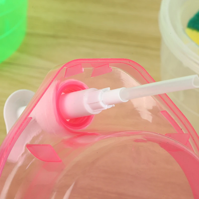 Detergent Automatic Dispenser Dish Soap Press Box with Sponge Holder for Kitchen Bathroom Washing Accessories