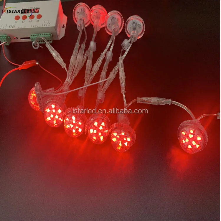 24 В уличная плоская крышка e14 35 мм 9 smd rgb ucs2903 полноцветная программируемая мерцающий развлекательный светодиодный пиксельный точечный свет