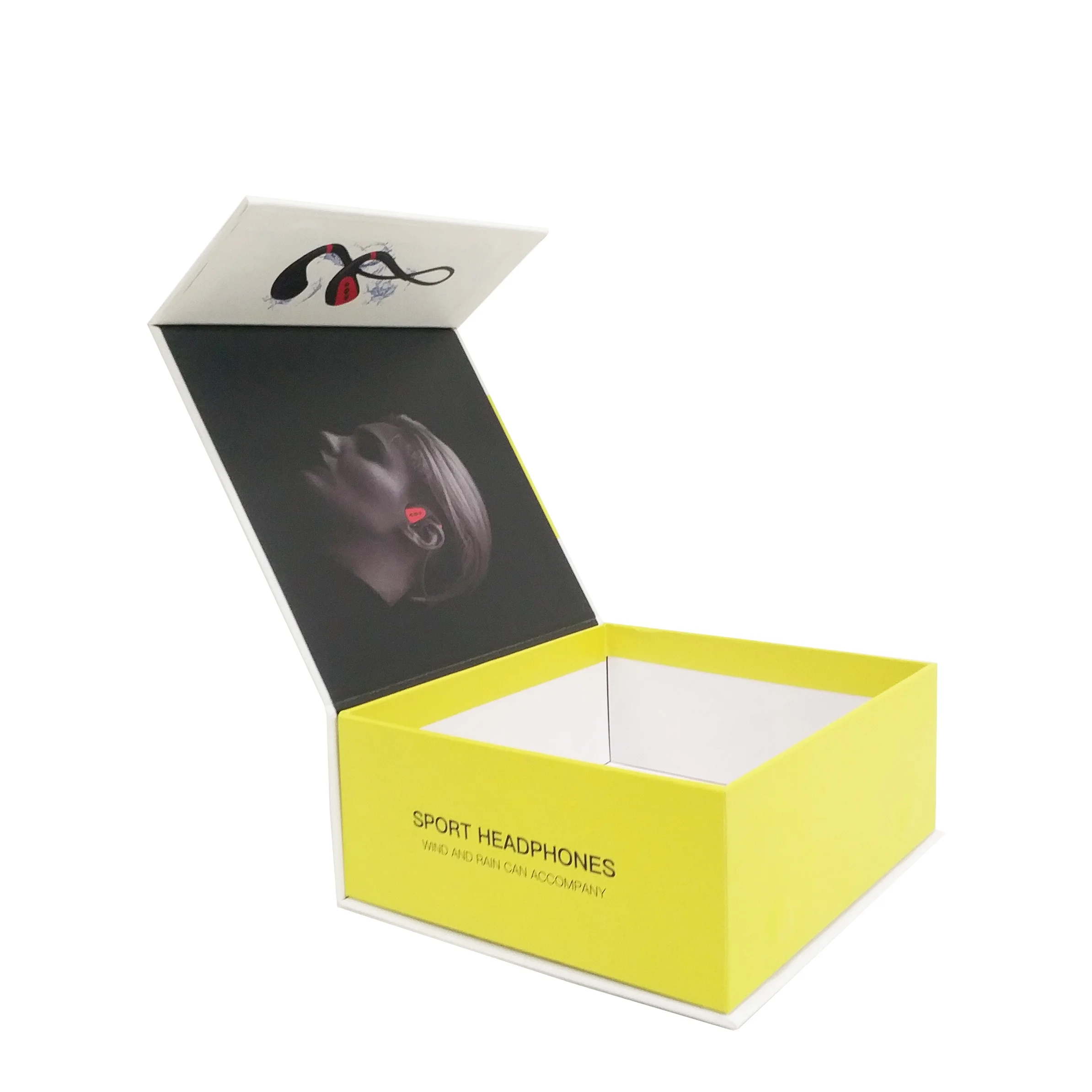 Custom printed headset sport headphones magnet closure cardboard gift boxes