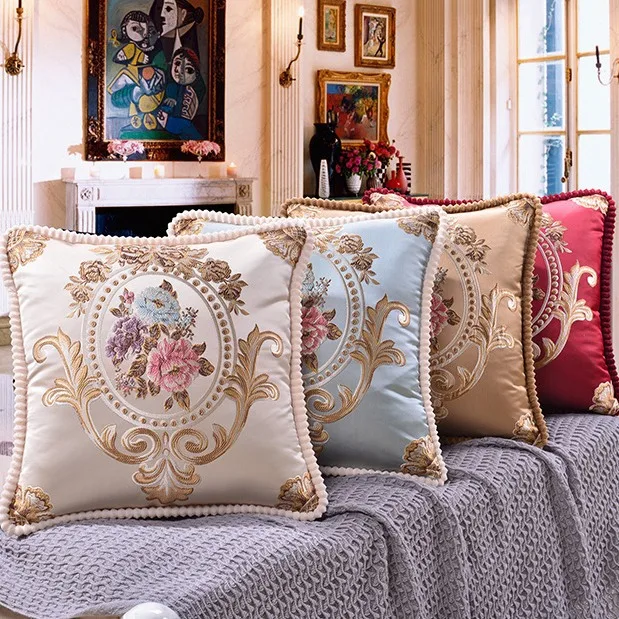 New  item Cushion cover Decorative European Jacquard Vintages Sofa Pillowcase for Home Decor  Sofa Living Room