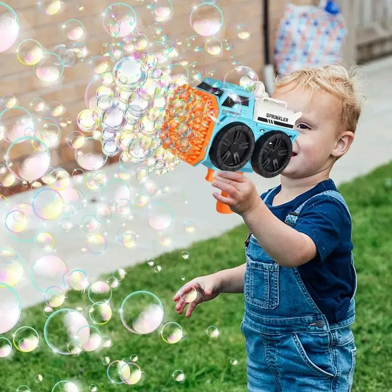 139 Holes Bubble Gun Car Design Bubble Machine Shooter Blower Pop Handheld Bubble Guns Toy with LED Lights