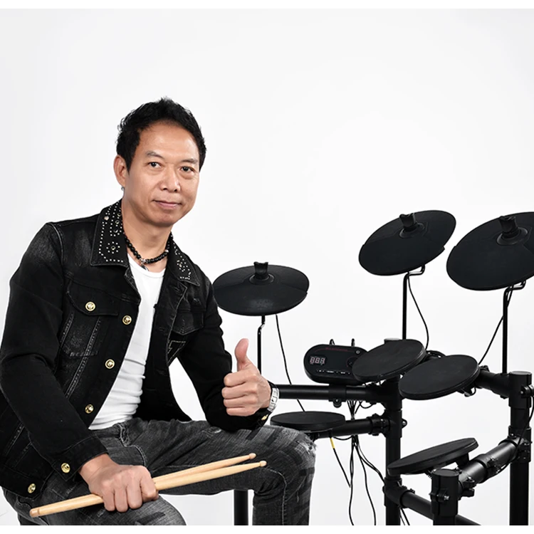 Профессиональный комплект Usb Midi силиконовый портативный небольшой музыкальный набор тарелок Электрический барабан