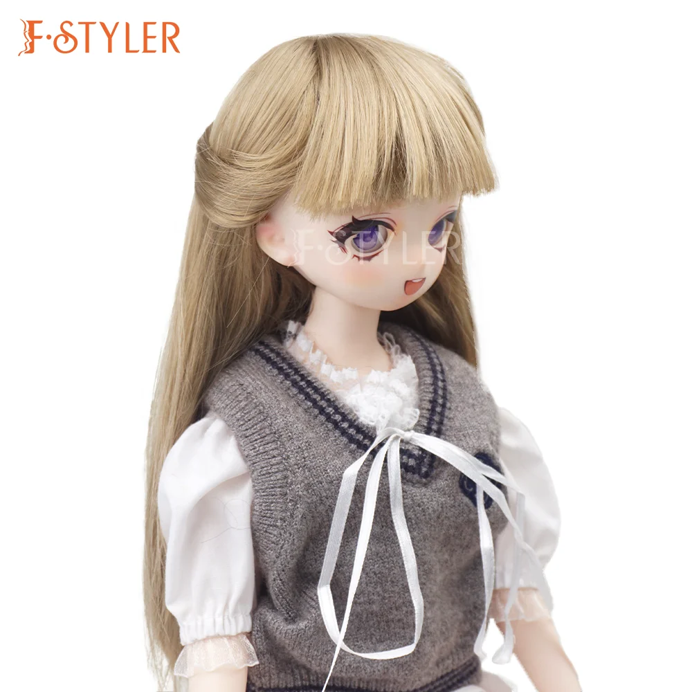 FSTYLER Synthetic Mohair Half Up Bjd 18 Inch American Girl Custom Wholesale Bulk Sale Doll Accessories for AG Doll Hair Wig