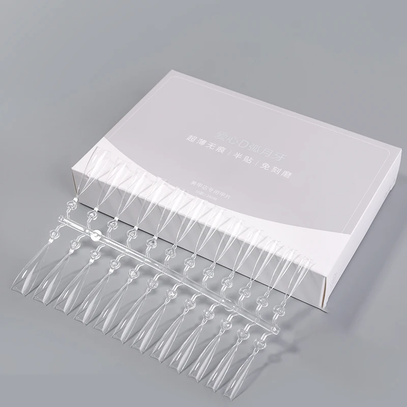 Лидер продаж 240 шт. мягкие гелевые насадки для ногтей недорогие полное покрытие прозрачные квадратные Круглые узоры Прочный гибкий пресс красоты