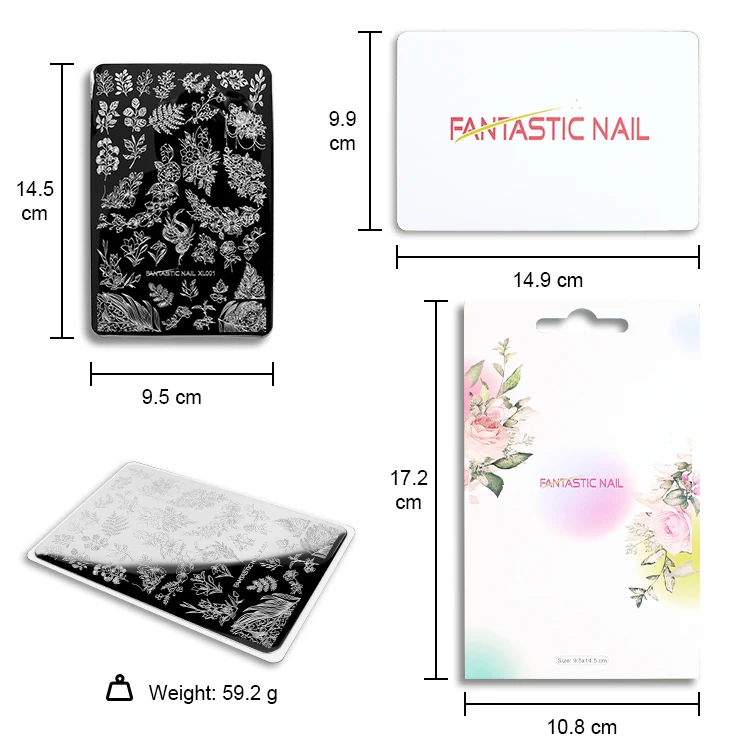 Маникюр DIY 9 5x14 5 см цветочное изображение металлические штампы Шаблоны Оптовая Продажа Nail art штамповочная пластина