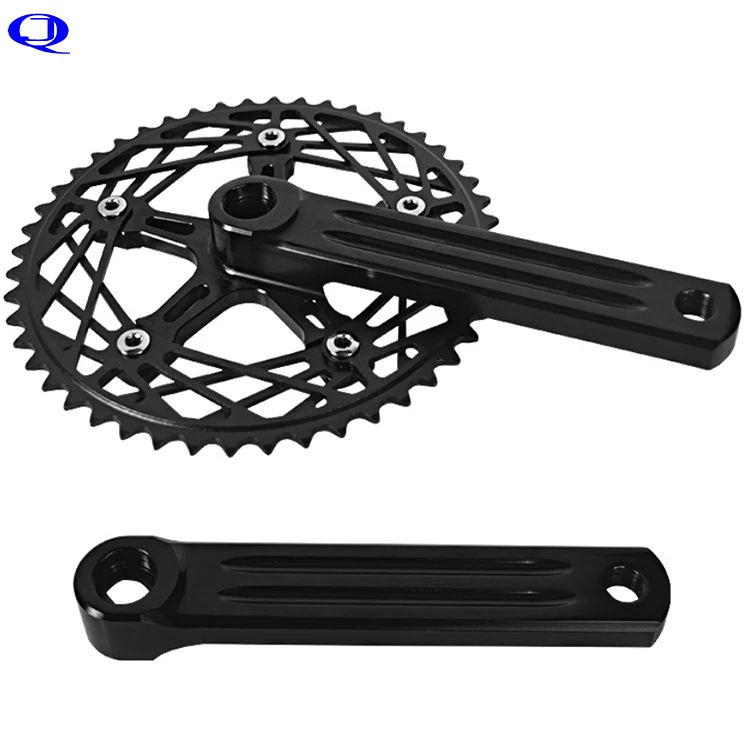 Hot Sell Chinese Cnc Driveline Road Folding Bike Crankset Bicycle Crank Arm 48t Track Parts Bike Single Speed Crankset Black OEM