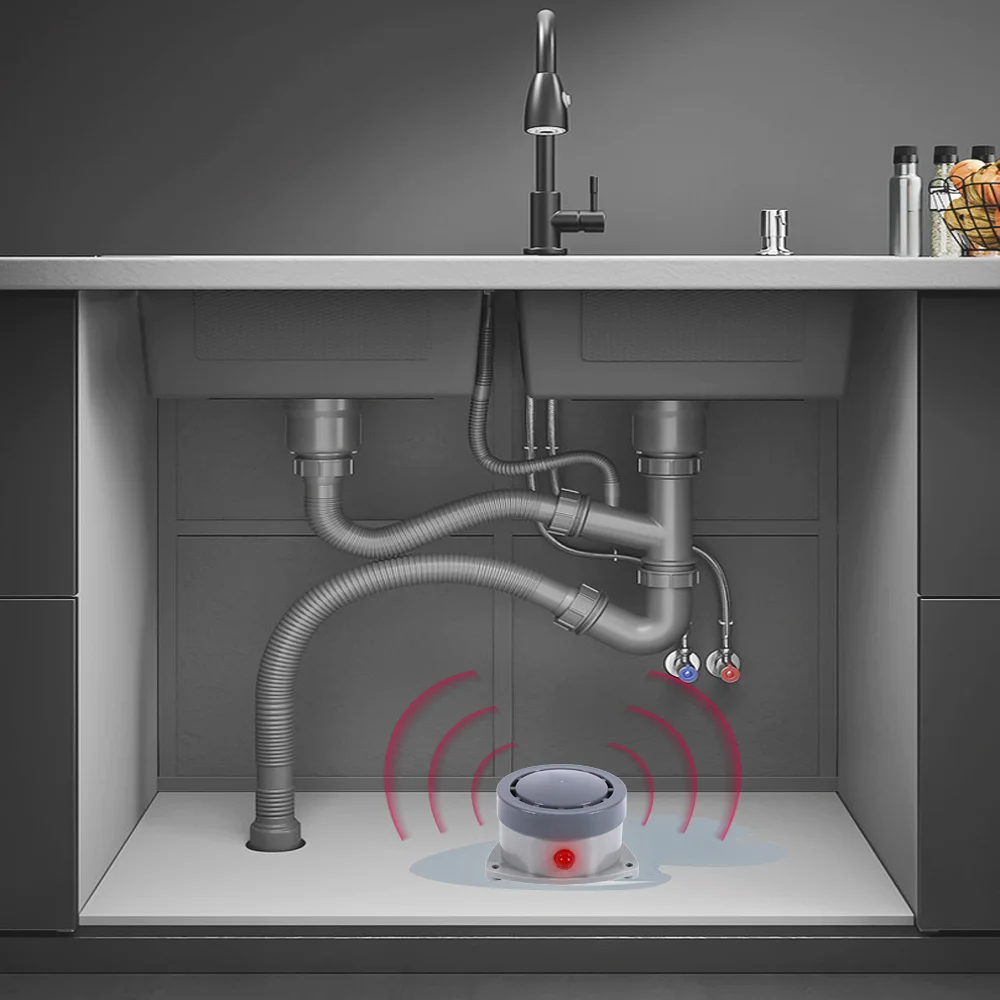 Home Alarm Water Leakage Alarm Detector 110dB Water Leak Sensor Detection Flood Alert Overflow Security Alarm System