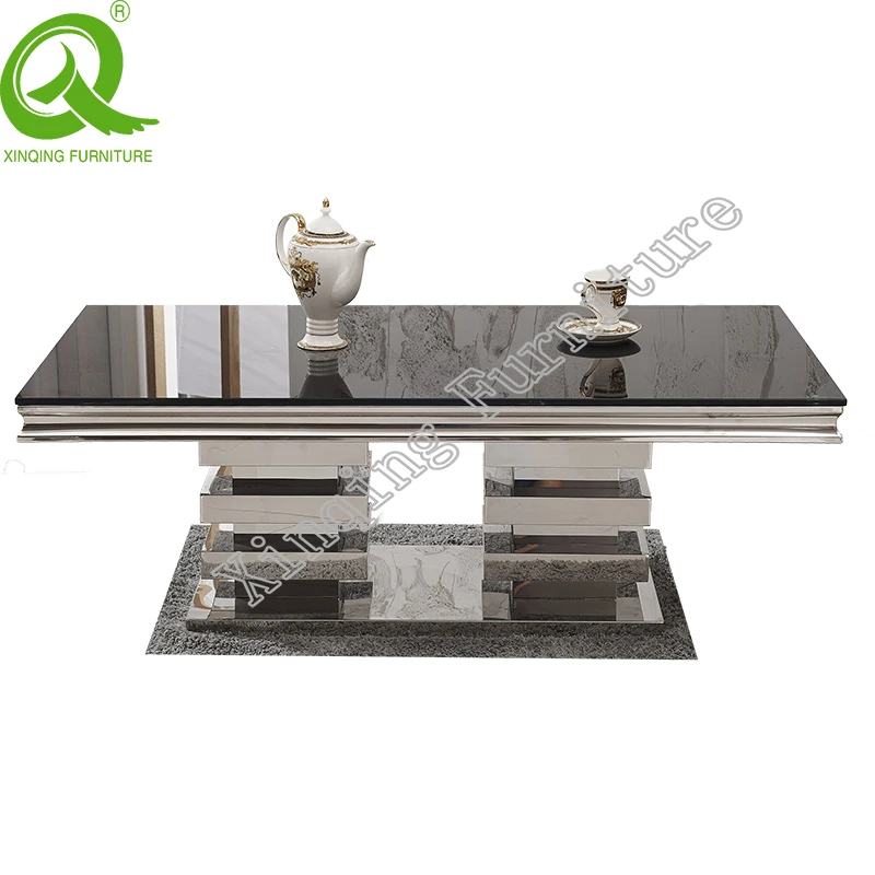 
China manufacturer glass stainless steel legs fancy coffee table 