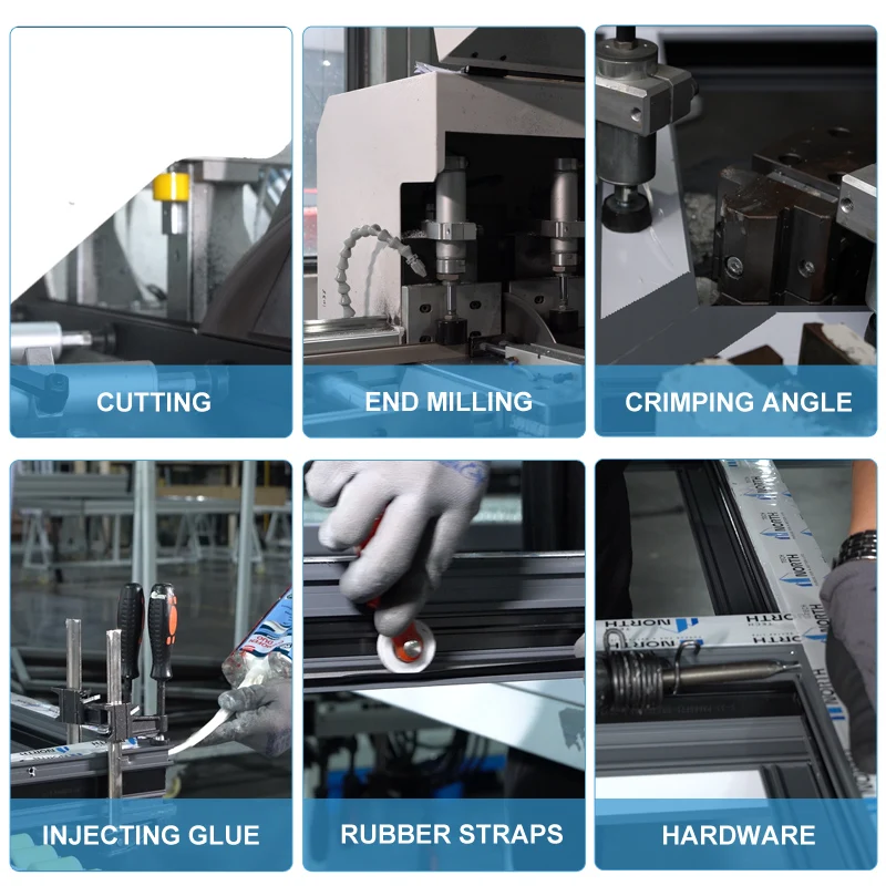 Maximum view area finger-clamping-protective smooth sliding aluminum frame bifold glass doors with thermal break