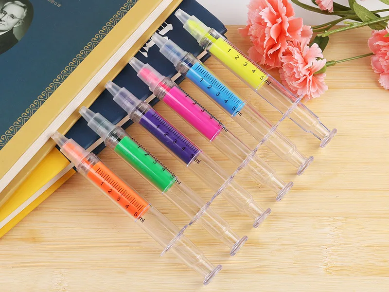 syringe shape inject ballpoint ink pens free samples