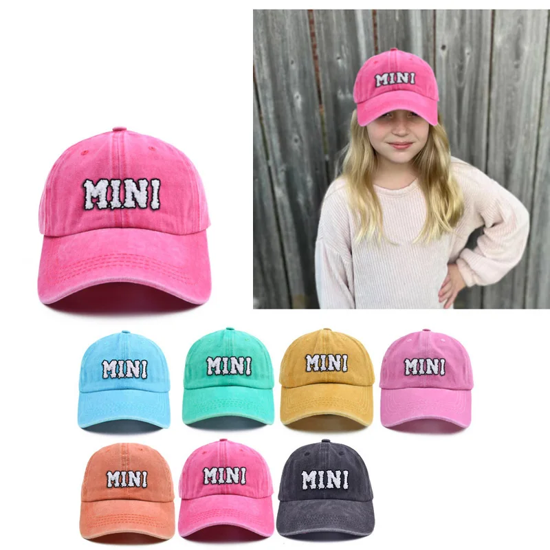 Hot Selling Children 3D MINI embroidery hat adjustable baseball cap kids sun visor outdoor curved classic sports hat