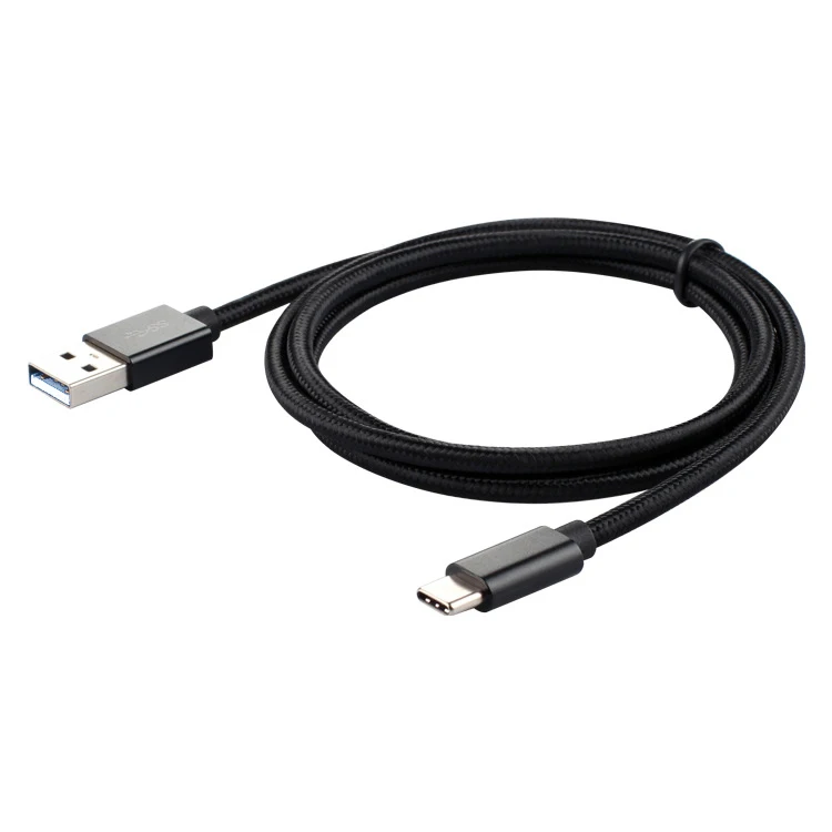 1 м 2 новый прочный нейлоновый Плетеный Черный тканевый чехол Android телефон USB кабель для быстрой зарядки и передачи данных Тип