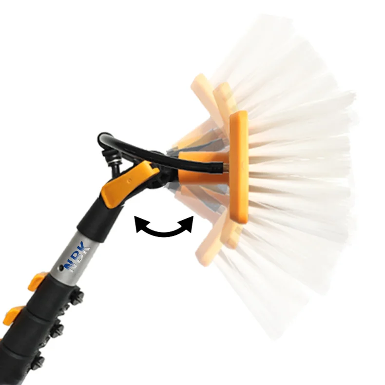 Telescopic Extension Pole Cleaning Kit for Cleaning Window Solar Panels Water Fed Pole Kit with 4-Hole Water Fed Brush Head