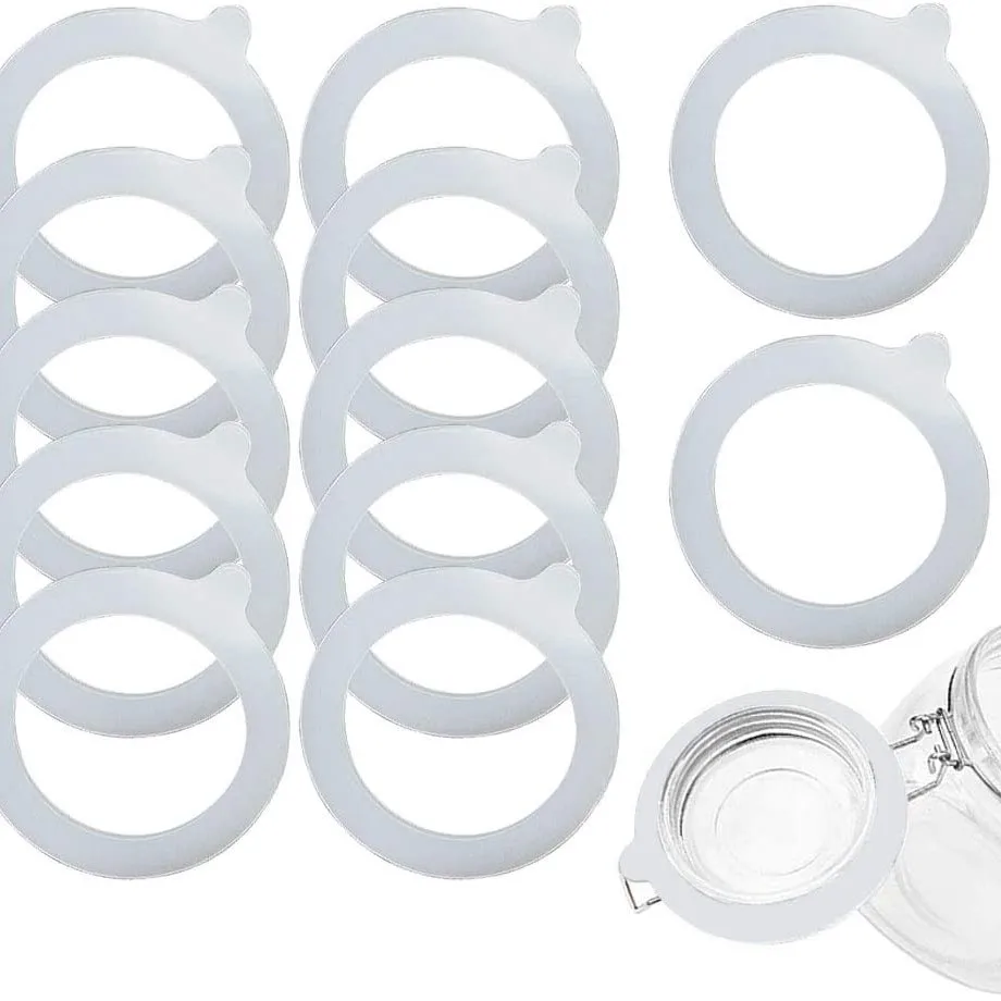 MOYENNE Replacement Rubber Gasket Seal - Glass Jar Seals - 12 Pack Silicone Gaskets For Clip Top Storage Jars, Sealing Rings