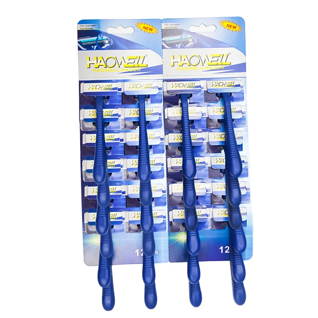 HW- B304GL triple three 3 blade disposable shaving razor Stainless Steel  Sharp blade shaver