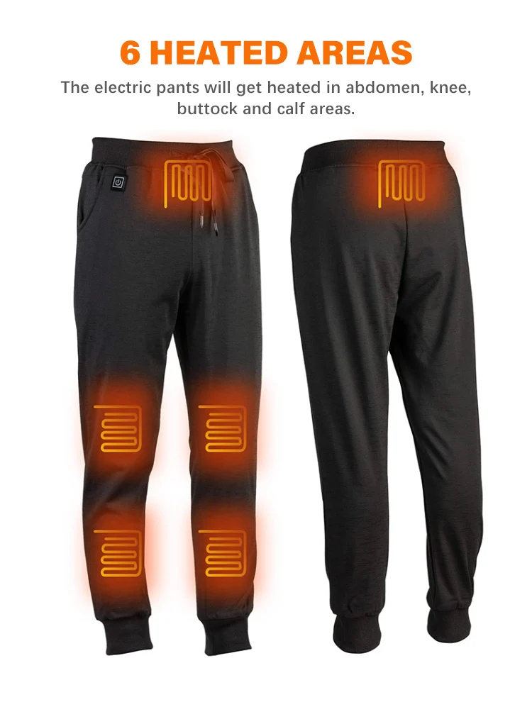 Winter electric heated pants usb charging women belly with battery pack for men motorcycle work  sport wear warm tops