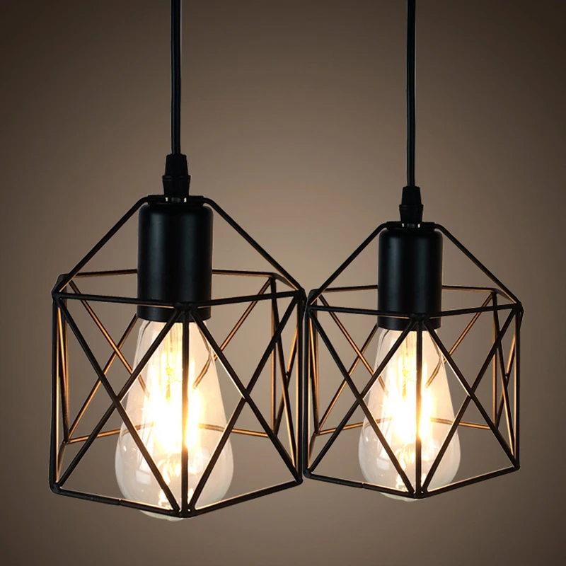Loft Industrial Wind Retro Iron Pendant Lights E27 LED Hanging Lamp For Kitchen Living Room Bedroom Aisle Balcony Vanity Light