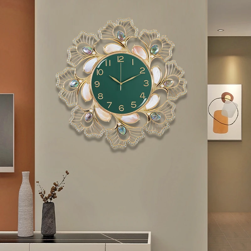 Armens 0072G High Quality Modern Light Luxury Metal Wall Watch Clock Abalone Shell Pearl Decoration Art Wall Clock