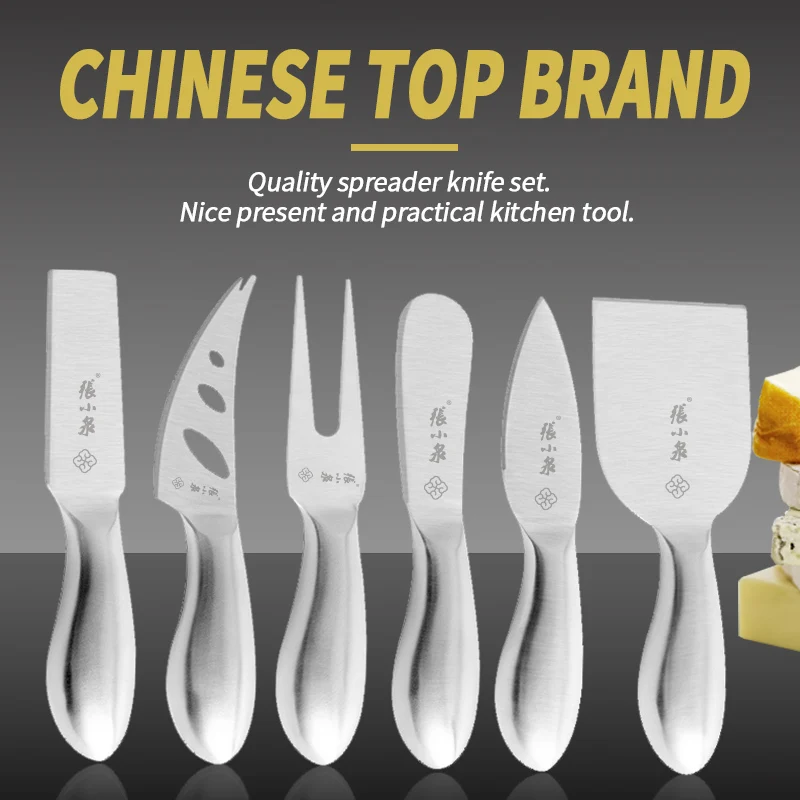 Drop shipping 6pcs cheese knives mini knife hollow handle stainless steel