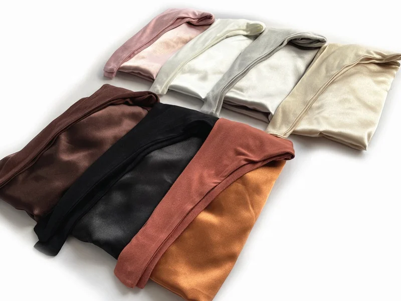 New Designs Double Layer Reversible Muslim Women Undercaps Soft Modal Jersey Satin Lined Silk Inner Under Scarf Hijab Caps