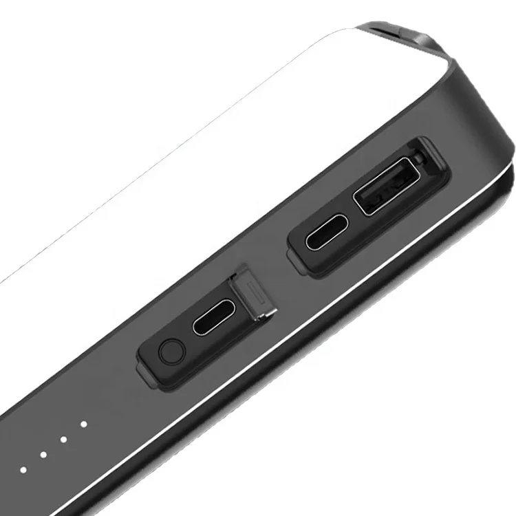 20000mAh Outdoor Camping Power Bank with LED Light ABS Body Black/White Color Cold White Light IP65 ROHS Certificated Traveling